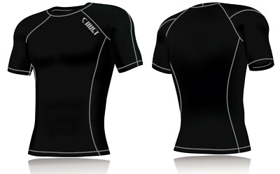 Neu Herren Kompressionsrüstung Basisschicht Oberteil Halbarm Thermo Fitnessstudio Sport Shirt