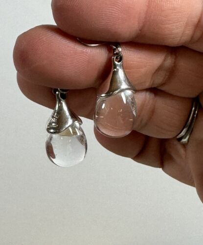 Boucles d'oreilles RLM Robert Lee Morris argent sterling quartz cristal piscines de lumière - Photo 1/6