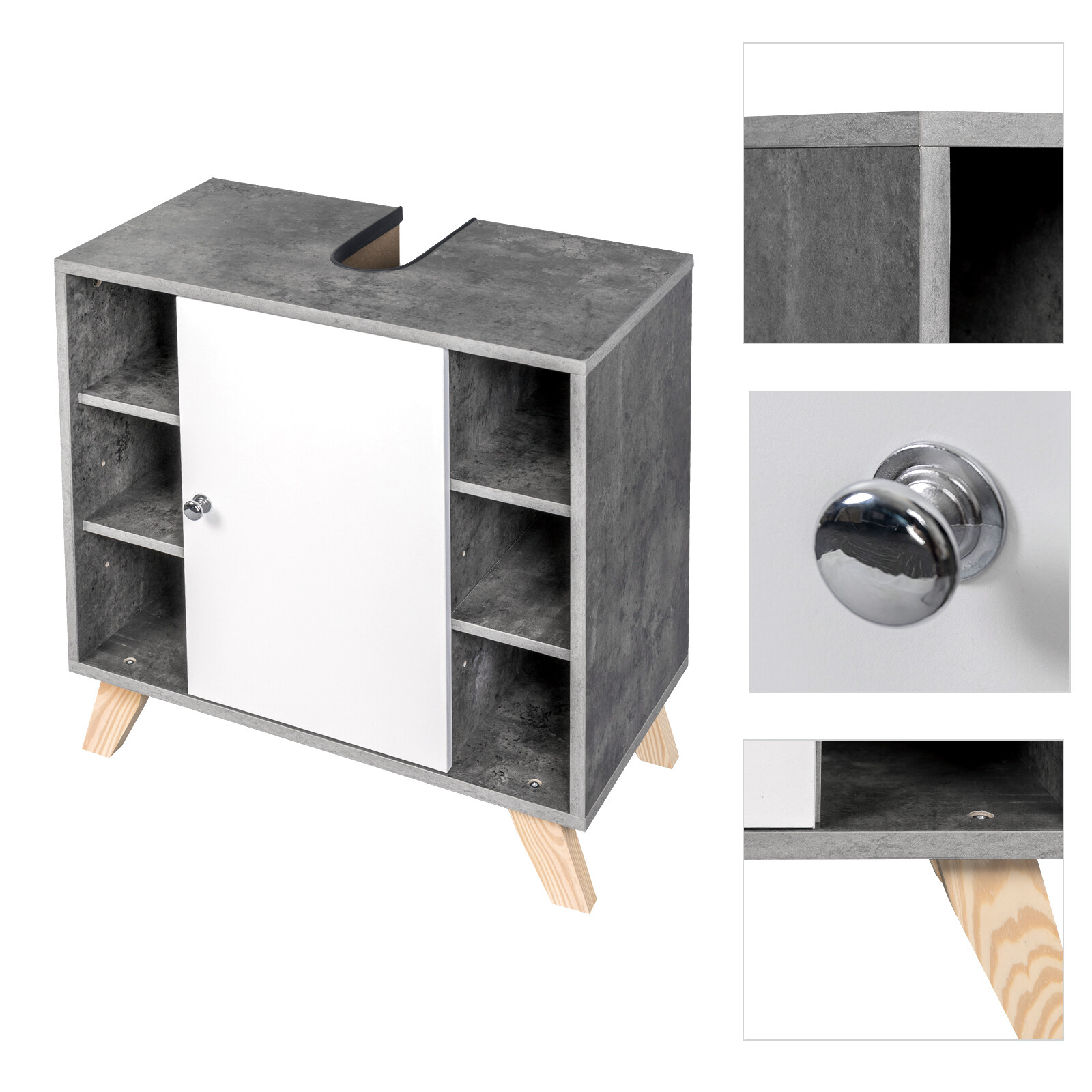 Bathroom Under Sink Vanity Unit Basin Cupboard w/ Storage