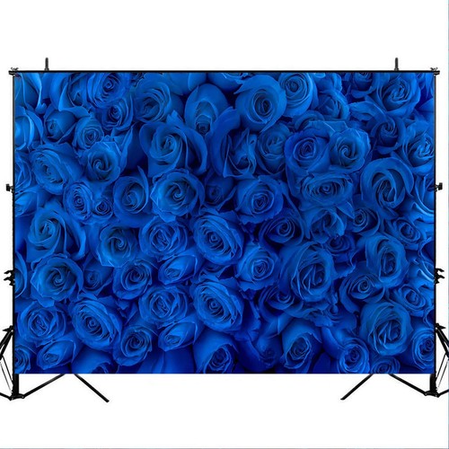 7x5ft Blue Rose Flower Wall Backdrop Blue Rose Floral Backdrop for Wedding Br... - Picture 4 of 7