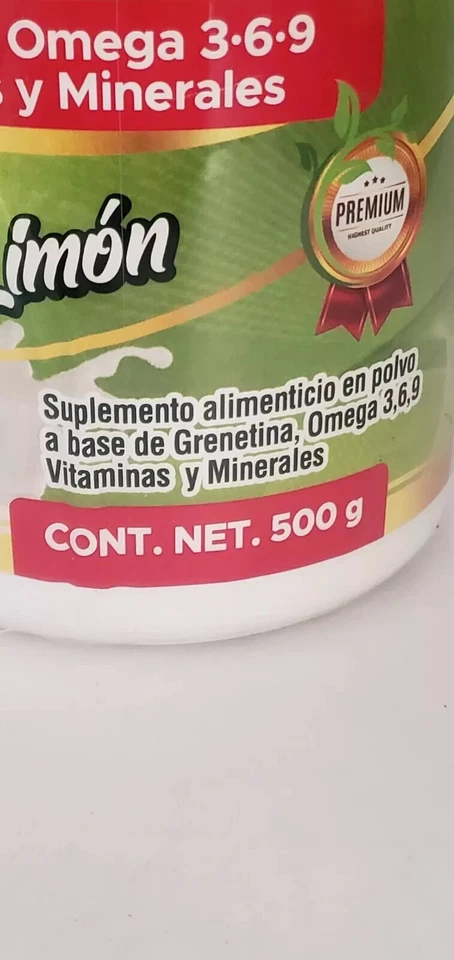 GRENETINA HIDROLIZADA 100% NATURAL (sabor limón/sabor limón) Naturamex IM Foto 4 de 4