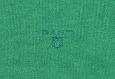 Men's Gant Green V Neck 100 Premium Cotton Jumper Size 2XL P-P 25.7" VGC