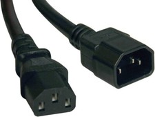 Tripp Lite Standard Computer Power Extension Cord 10A, 18AWG IEC-320-C14 to