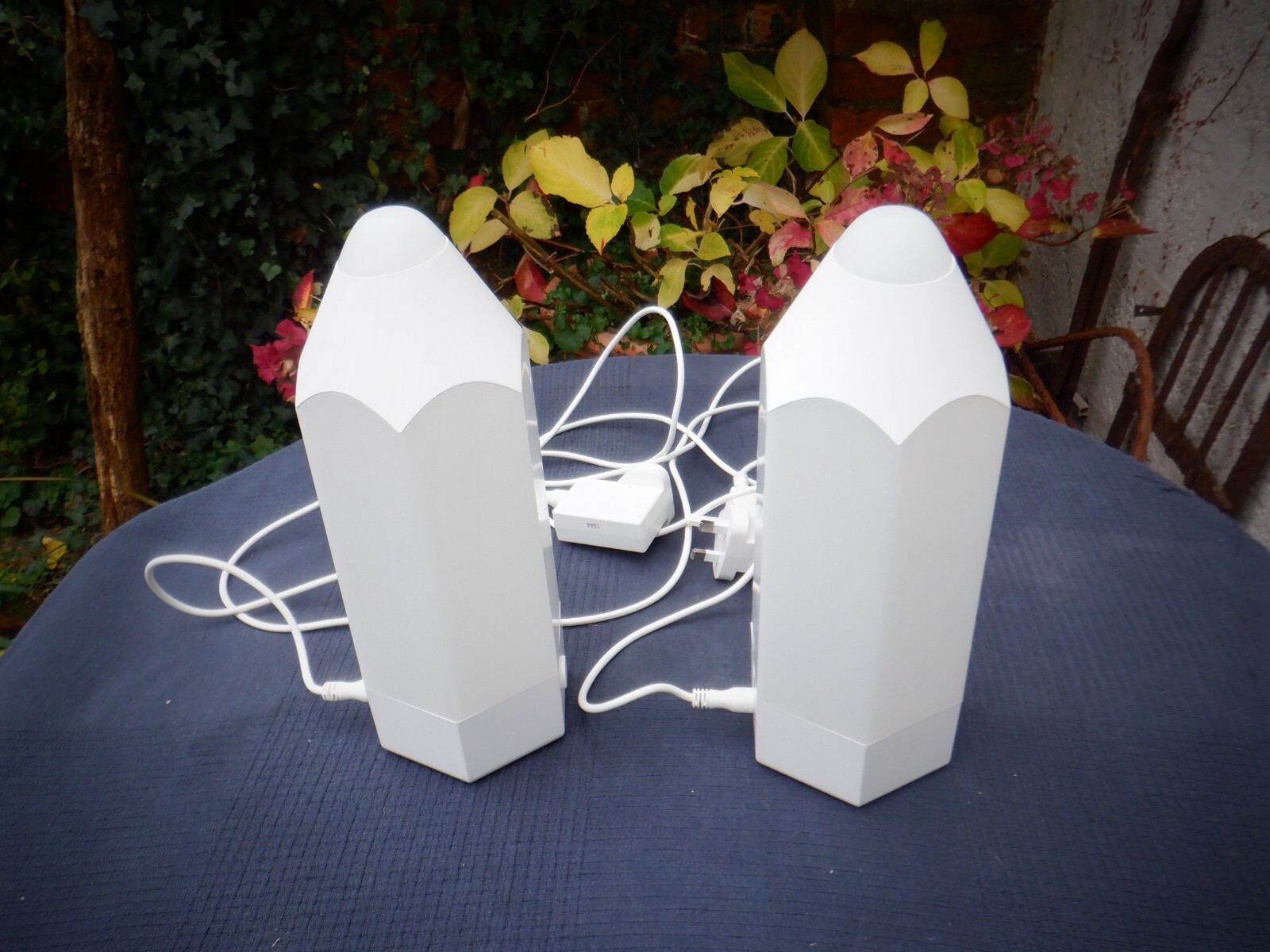Pair of IKEA Pelarboj Pencil Shaped LED Colour Changing Table Lamps