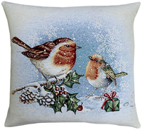Kissenbezug 45 X 45 Cm Gobelin-Stoff Rotkehlchen VöGel Winter Hossner Heimtex