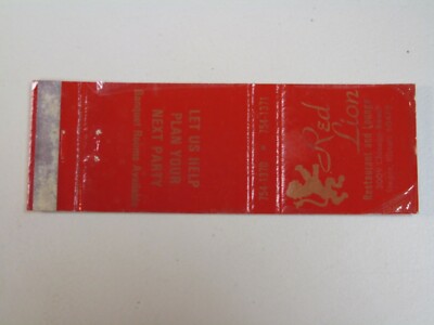 Q144 Matchbook Cover Red Lion Restaurant Steger IL Illinois Chicago