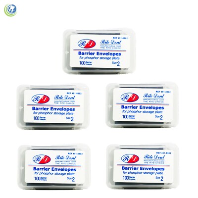 5X Phosphor Plate Barrier Envelopes Sleeves Size #2 Dental Intraoral X-Ray 100/B