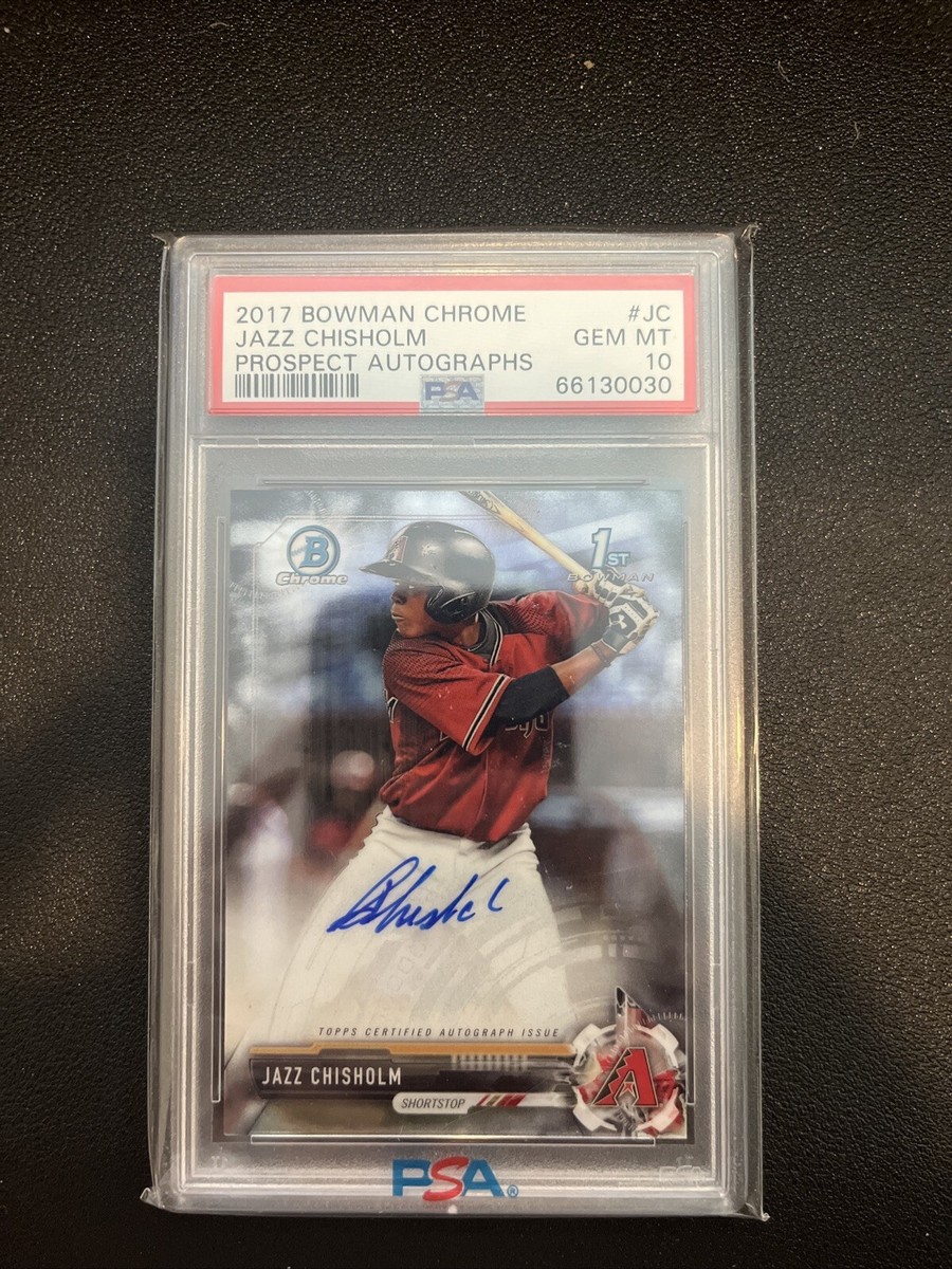 2017 Bowman Chrome Jazz Chisholm Auto Base PSA 10 | eBay