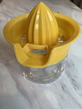 Vintage Gemco Retro Lemon Citrus Juicer Glass With Hard Plastic Squeezer~  USA