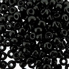 Miyuki Round Rocaille Seed Beads Rocaille's Size 6/0 Opaque Black 20GM 6-401 
