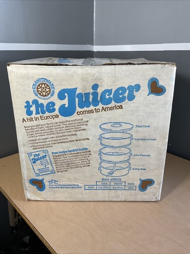 NUOVO NOS Vintage "THE JUICER" Smalto Granito Spremiagrumi a Vapore Canner VAPORIERA - Foto 2 di 2