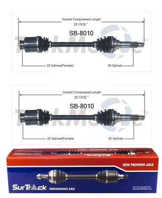 2 Front CV Axle Shafts SurTrack Set for Subaru Justy Brat Standard DL GL 80-88