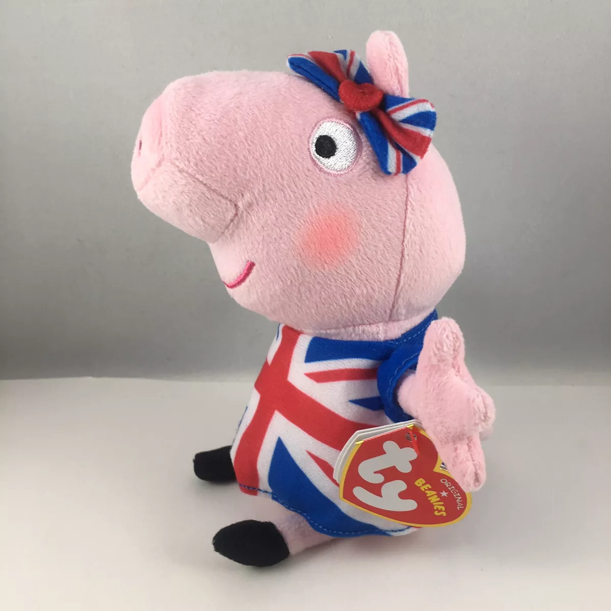 Ty Beanie Baby UNION JACK PEPPA the Pig UK Exclusive 6 Inch