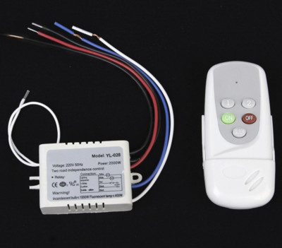 Wandschalter und Fernbedienung 2-fach Ein/Aus Digital 220V-240V Funkschalter