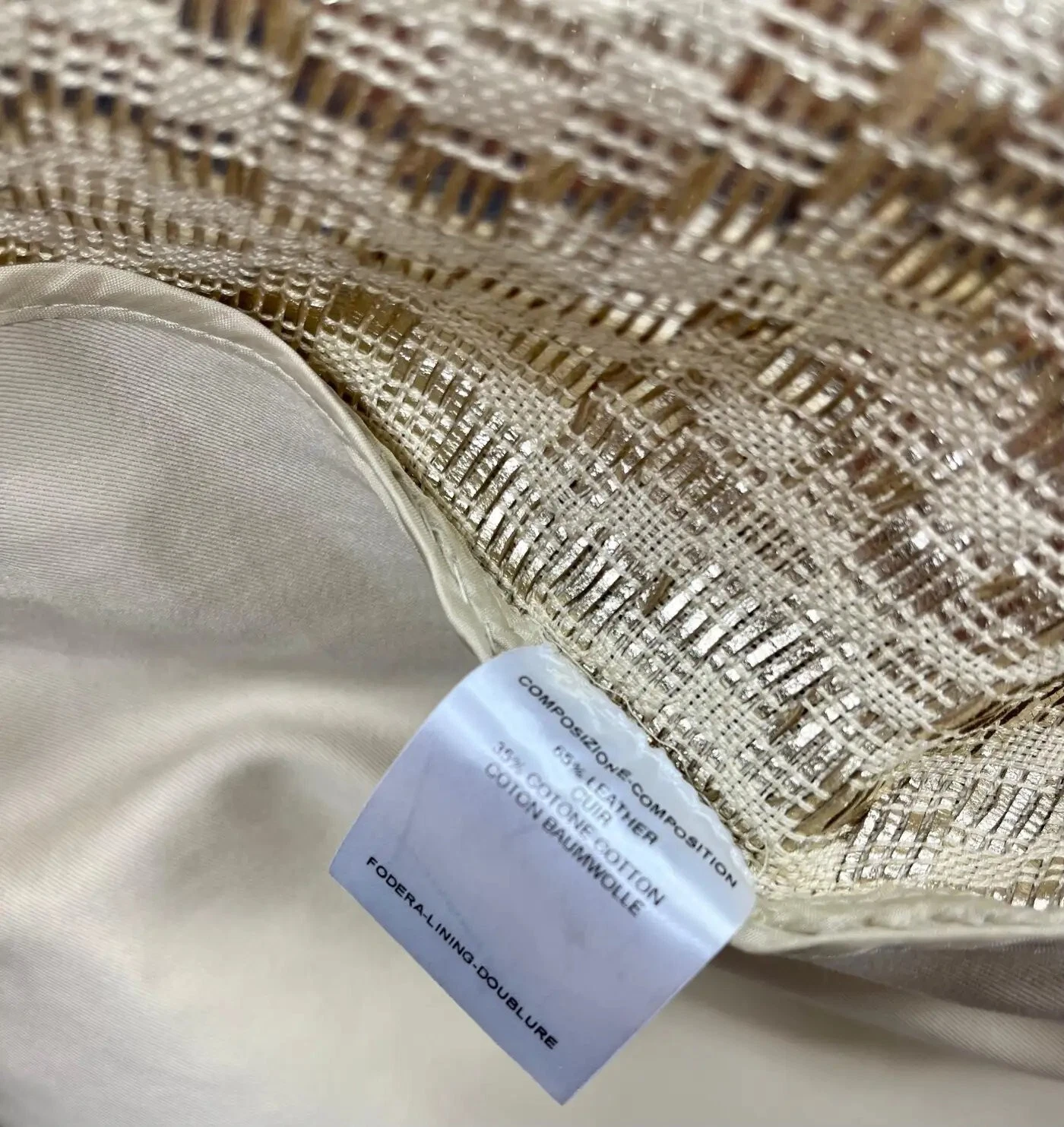 2004 Vintage Tom Ford per Gucci Nudo Gabardine e Oro Pelle Biker Giacca Nuova con Etichette