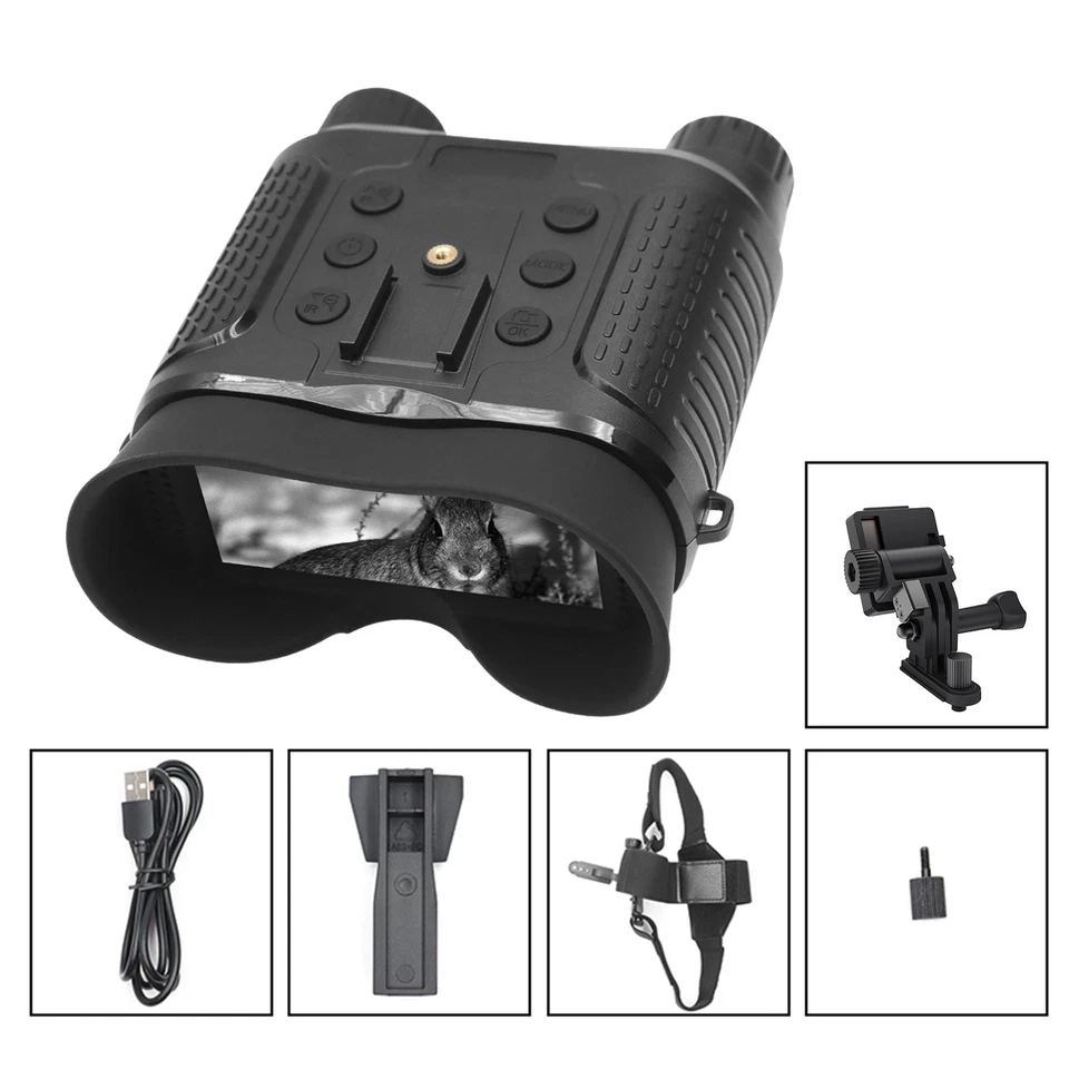 4K 1.3MP Night Vision Goggles 8X Digital Zoom Binoculars For Security Hiking - Image 3 of 4