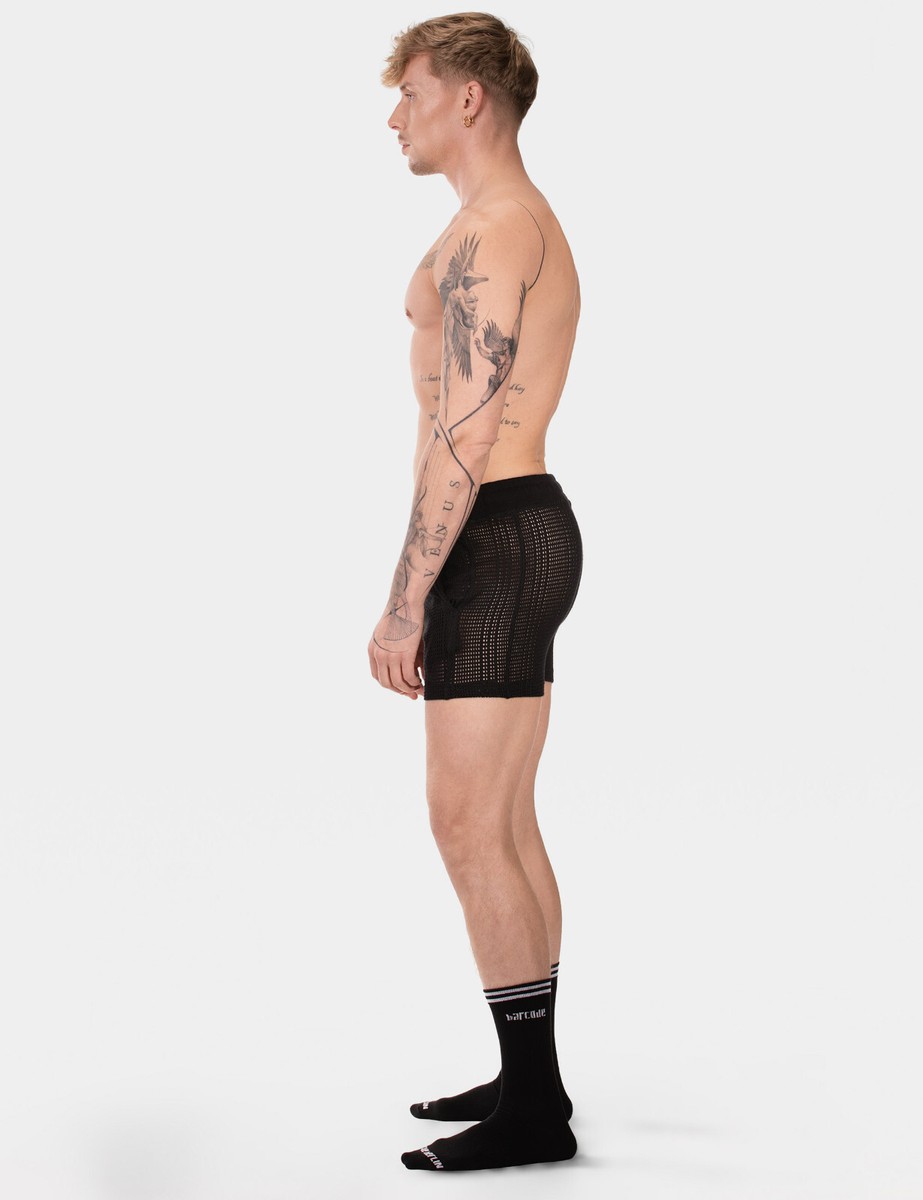 Short Zippé Barcode Berlin Doraf - Noir, Tailles S à XL, Tissu Technique, Thème Gay