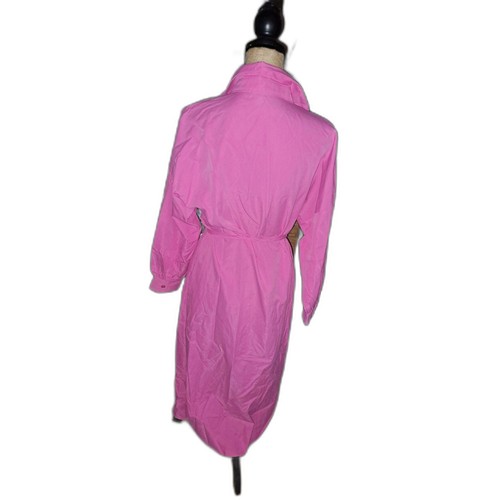 Nuovo con scatola - Abito camicia donna elegante mezza lunghezza - rosa, manica lunga, cravatta davanti S-M - Foto 6 di 7