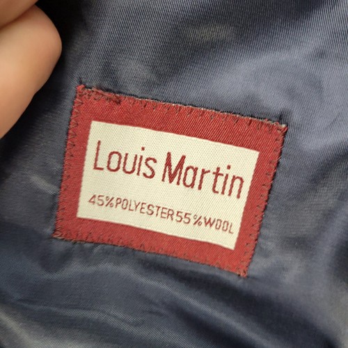 Louis Martin Blazer Mens 52R Wool Blue Gold Button Suit Jacket Sport Coat - Picture 4 of 12
