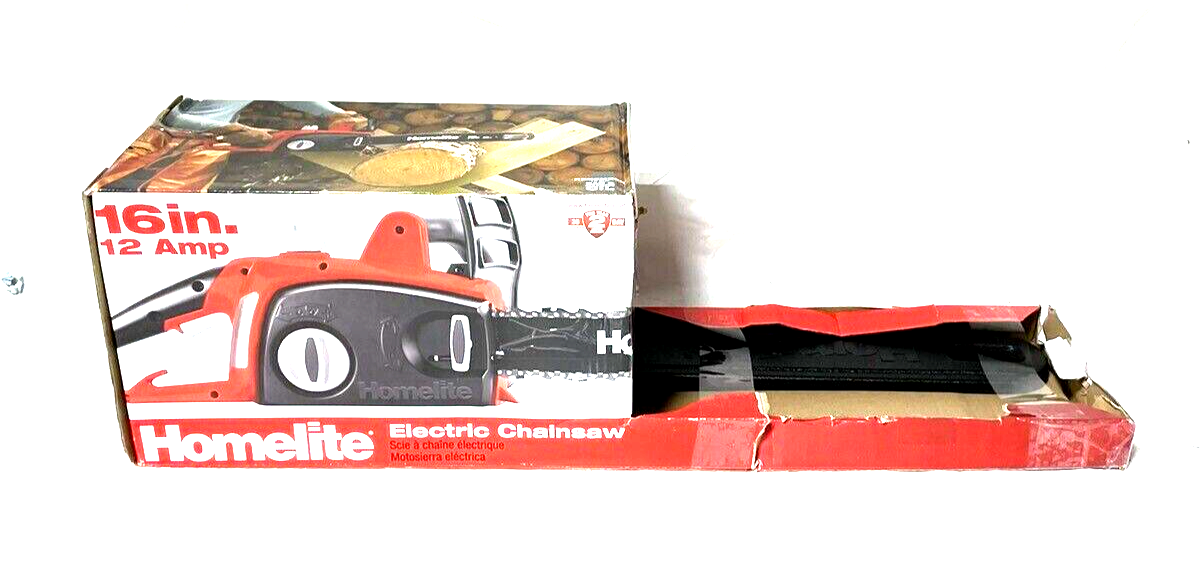 Homelite Chainsaw 16 Inch Corded Electric Tool Less Chain Tensioning 12
