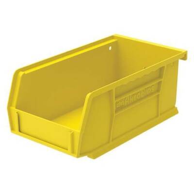 Akro-Mils 30220Yello Hang & Stack Storage Bin, Plastic, 4 1/8 In W, 3 In H, 7
