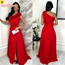 Elegant Jersey Flower Draped A-Line Dresses One Shoulder Bespoke Occasion Gowns