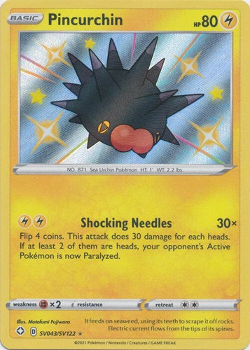 Pokemon - Pincurchin (Shiny) - SV043/SV122 - Shining Fates Shiny
