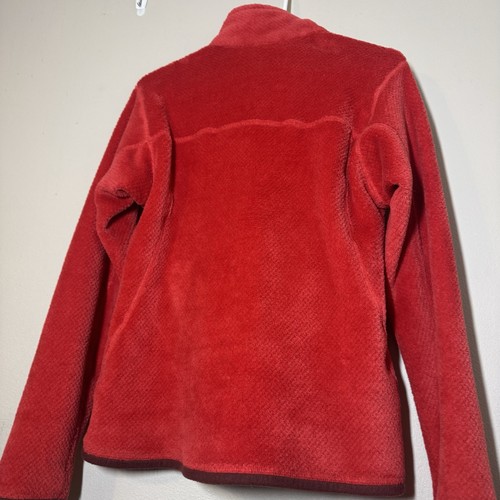 Vintage Patagonia Jacket Womens Medium Snap T Fleece Pullover Red Sport Sweater - Picture 4 of 5