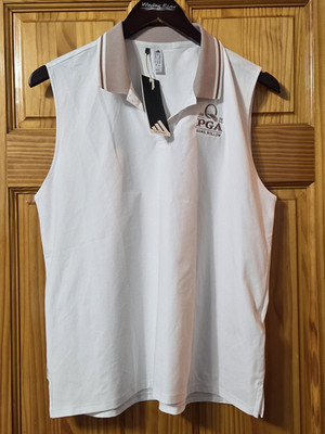 Adidas Golf Polo Womens Sleeveless SIze XL PGA 2025 Quail Hollow White Shirt