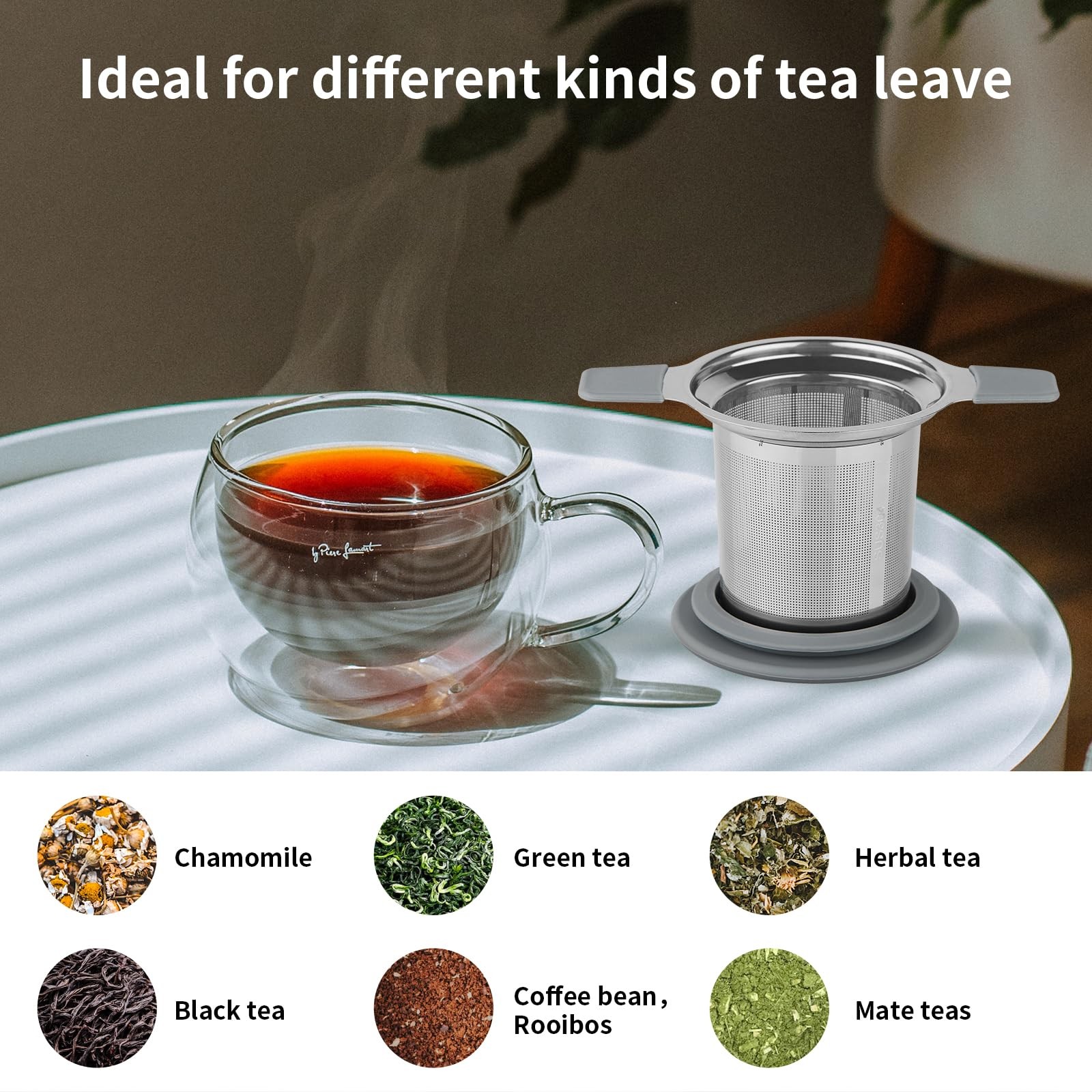 Ohtomber Tea Infuser Strainers, Stainless Steel Loose Leaf Tea Strainer Stepp...