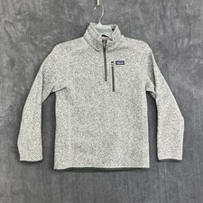 Patagonia Better Sweater YOUTH Boys XL 14 Gray 1/4 Zip Fleece Pullover MARK