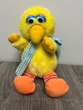 Vintage 1983 Hasbro Softies Sesame Street Baby Big Bird Plush Stuffed Toy DEFECT