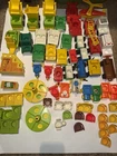 Lot of 200 Ish Vintage Fisher Price Little People Farm House Wooden Vehicles
