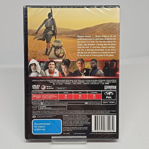 Star Wars-The Force Awakens (DVD, 2015) Andy Serkis Anthony Daniels Domhnall Gle - Picture 2 of 2