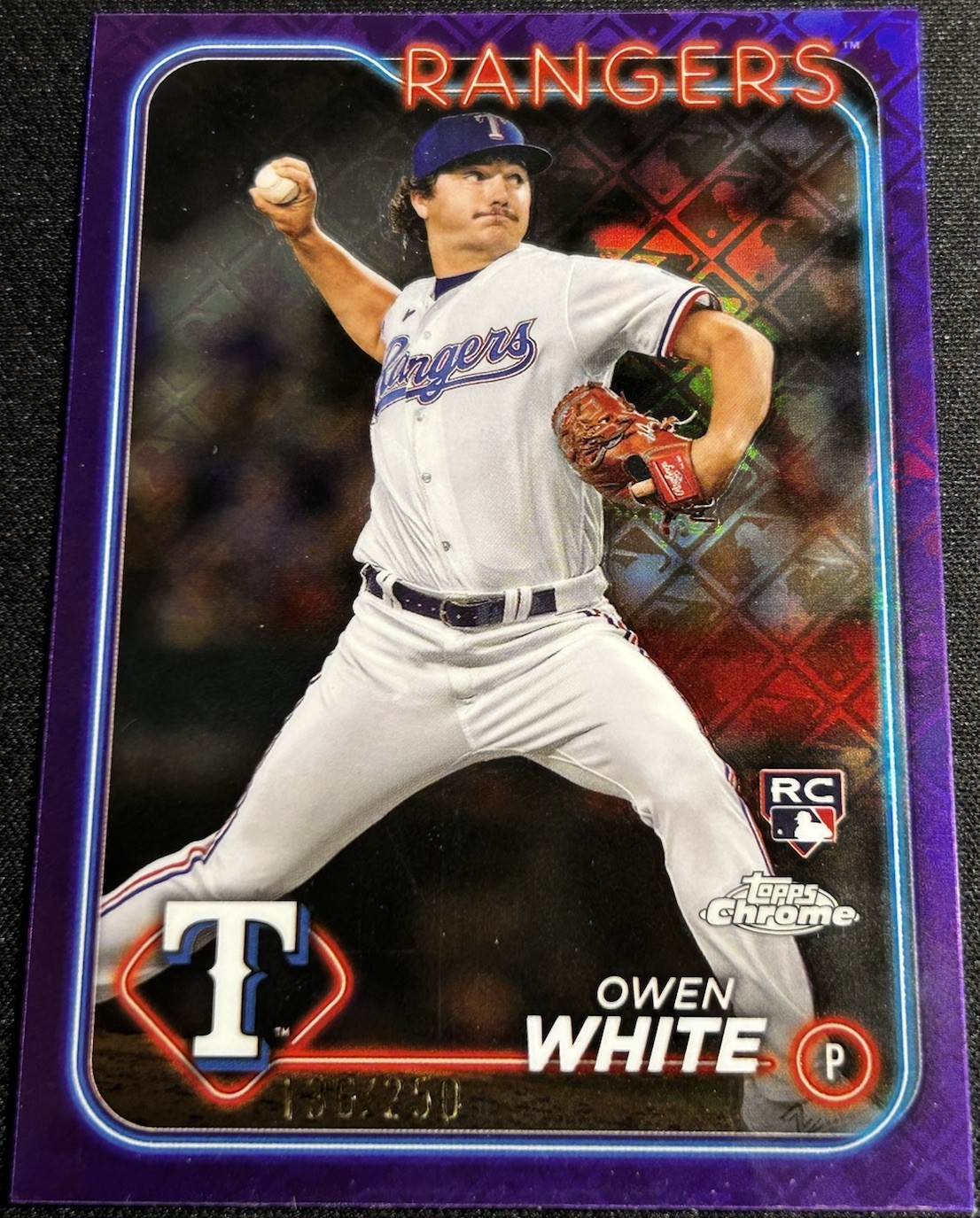 2024 Topps Chrome - Owen White #211 Purple Refractor /250 (RC)