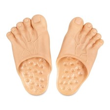 Funny Giant Toe Slides Realistic Barefoot Slippers Halloween Feet Slippers