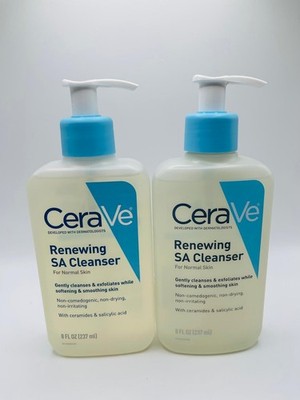 2 PACK Cerave Renewing SA Cleanser for Normal Skin, Cleanses/ Exfoliates 8 Oz
