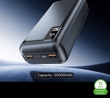 50000mAh Portable Charger - 22.5W Fast Charging Power Bank with LED Display