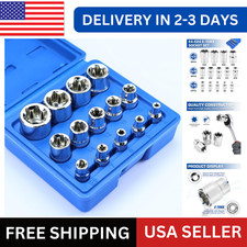 Star Socket Set Female E-torx Chrome Vanadium Steel Torque External 14 Pieces Us