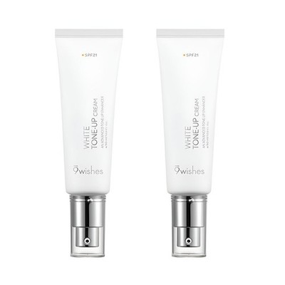 9wishes Vegan White Tone Up Cream SPF21 50ml x 2er Pack Brightening Face...