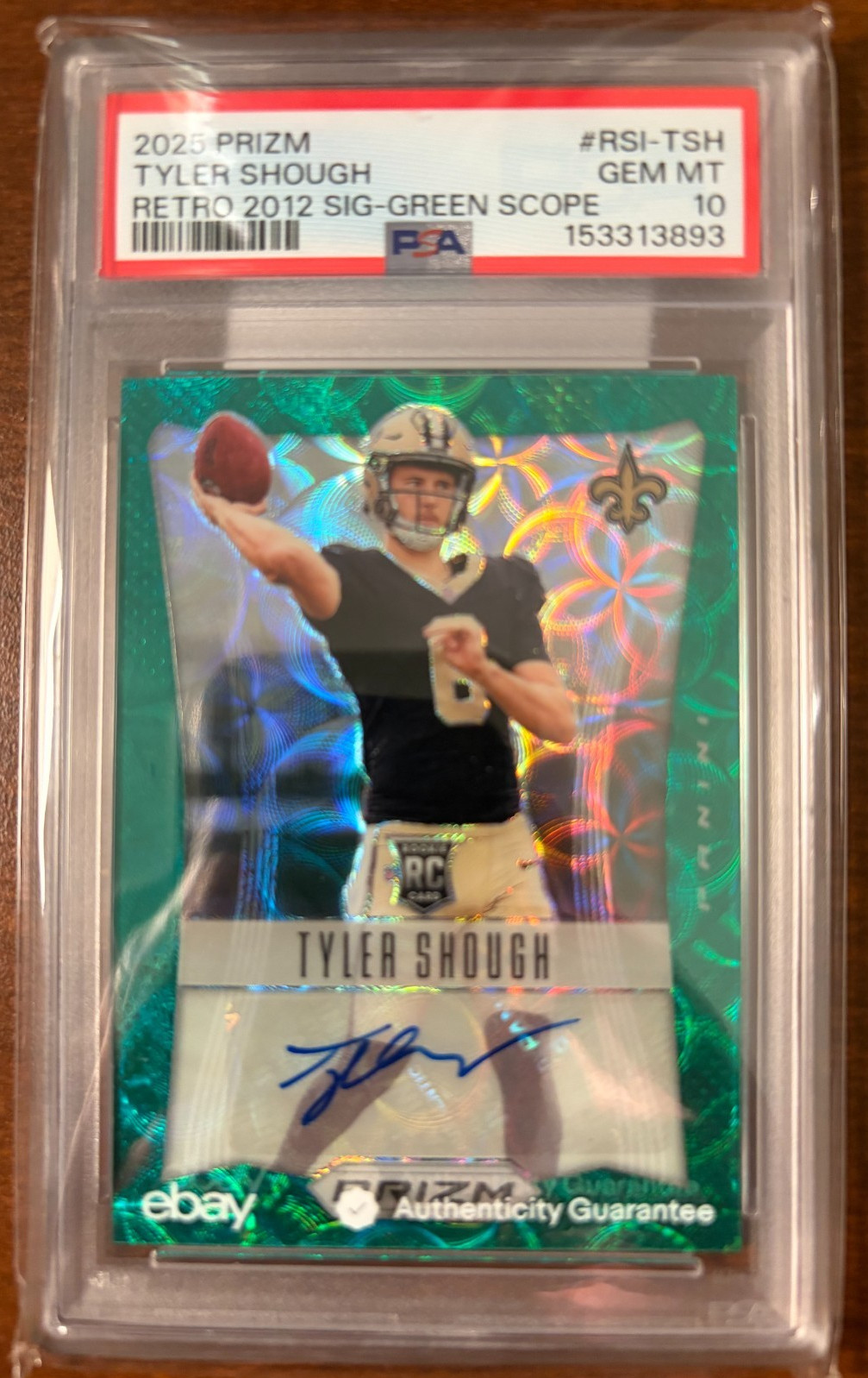Tyler Shough Panini Prizm Retro 2012 Signatures #RSITSH Green Scope