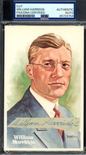 William Harridge PSA DNA Coa Signed Perez Steele Postcard Cut Autograph