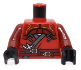 LEGO Minifigure Torso Ninjago Red Kai ZX Gold Lion dark red arms 9443 6032131