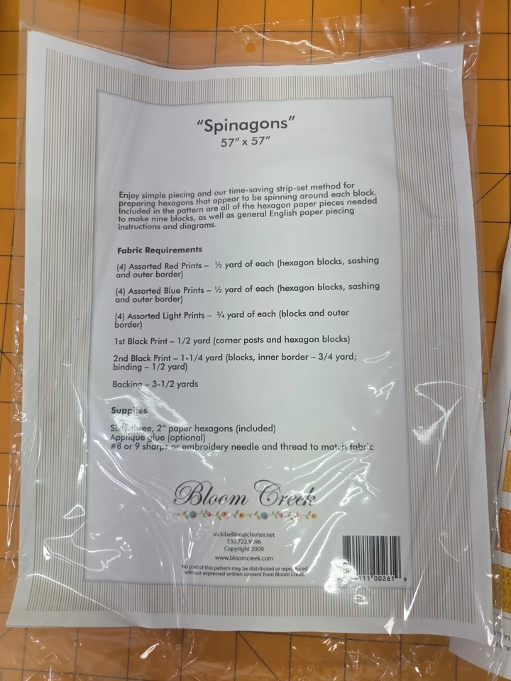 Bloom Creek Spinagon full Kit With Fabric Cuts. 57" X 57" Quilt Kit - Image 3 of 4