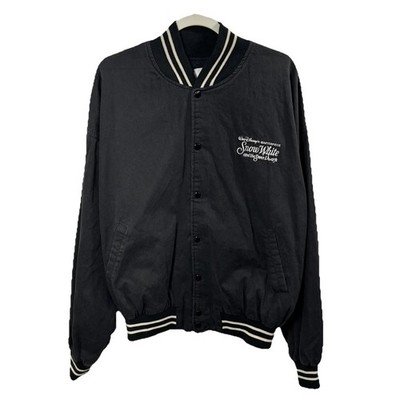 Vintage 1994 Disney Snow White Seven Dwarfs Black Embroidered Varsity Jacket XL