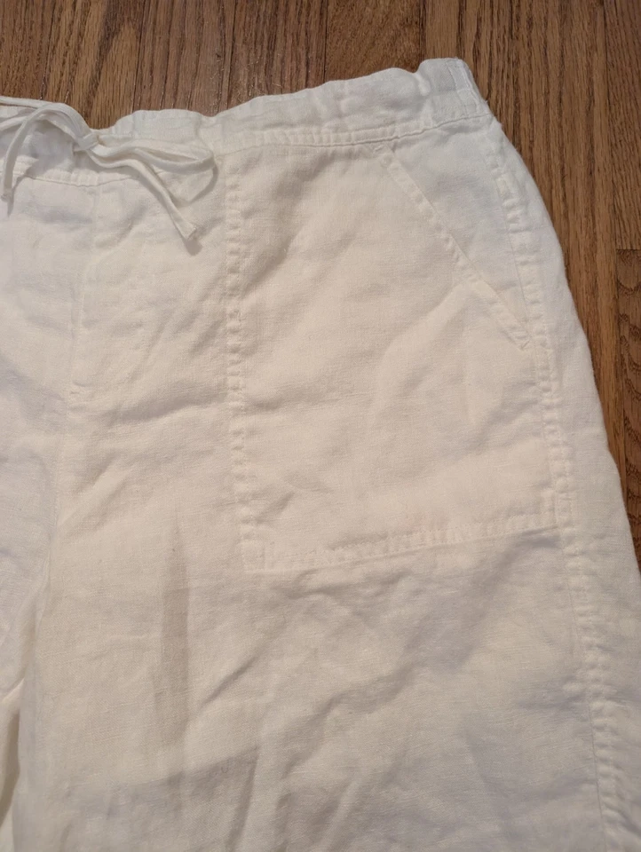 Pantalones Cortos Orvis Para Mujer Clásicos de Lino Blanco Talla L Costeros Informales Foto 2 de 4