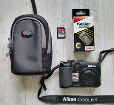 Nikon Coolpix P6000 13,5 megapixel fotocamera digitale 4x zoom GPS RAW con caricatore e scheda SD