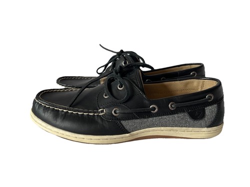 Sperry Top-Sider Women’s Barrelfush Boat Shoe, Black With Grey 9.5 - Picture 6 of 10
