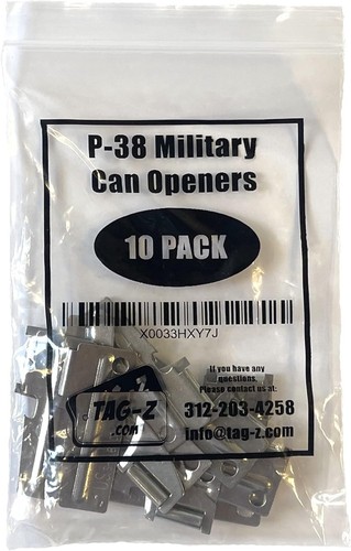 P-38 Can Openers - US Shelby Model P38 - GI Small, Stainless Steel Metal - Afbeelding 3 van 5