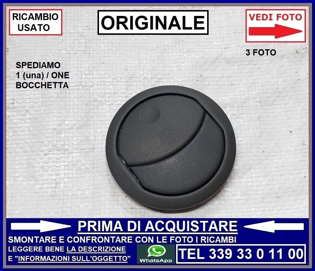 BOCCHETTA ARIA DESTRA SINISTRA CENTRALE LATERALE ORIGINALE FIAT PANDA 169 03-12